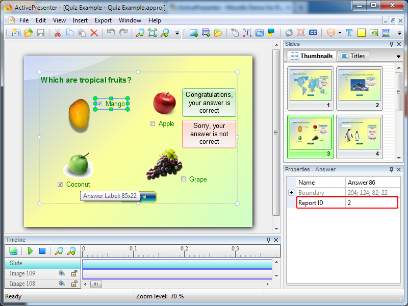 Change_answer_id Change answer report ID