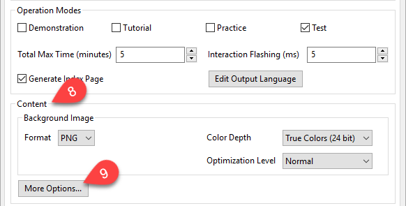 content options