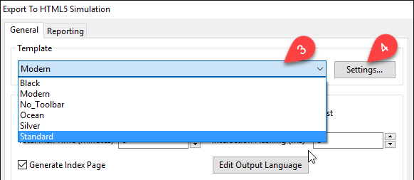 selecting template