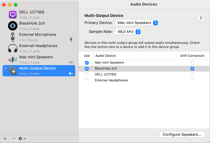 multi output device on mac