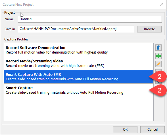 select-capture-profile