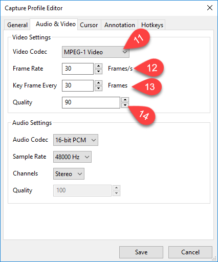 Capture Profile Editor