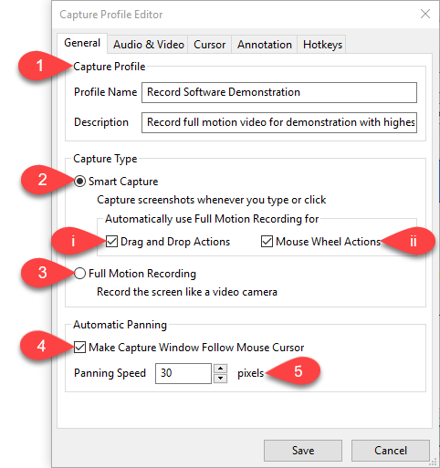 Capture Profile Editor 