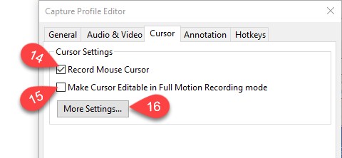 Cursor tab