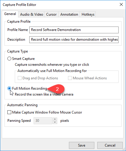 Capture Profile Editor