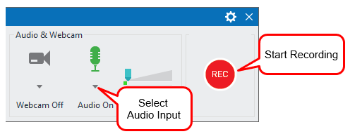 Setting audio recording