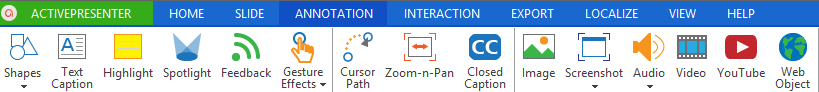 use annotation objects in ActivePresenter