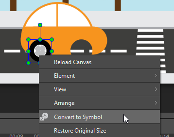 Convert any elements on the Canvas to a symbol.