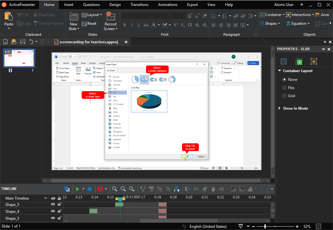 screencast in activepresenter