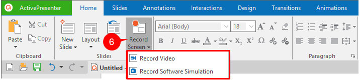 How to insert a new captured slide in AP7