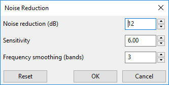 Noise Reduction dialog