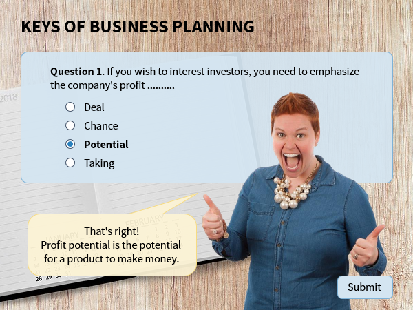 eLearning quizzes are meant to assess what were learned.