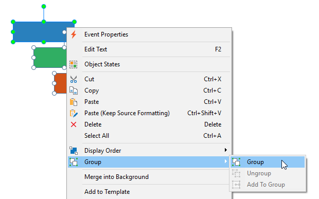 It's easy to group objects in ActivePresenter 7.