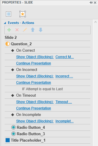 Events - Actions of question