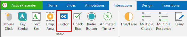 Insert buttons in ActivePresenter 7