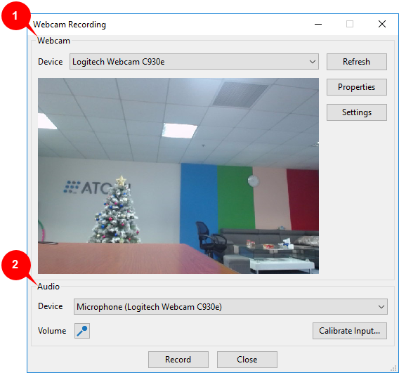 Webcam recording