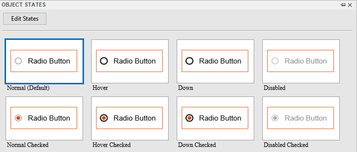 Check boxes/radio buttons come with eight built-in states.