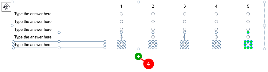 Click the green button to add a new answer option