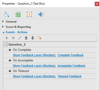 Events - Actions in the Survey mode