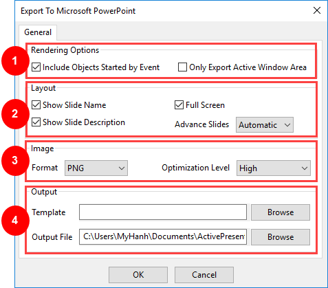 Export to PowerPoint presentation