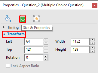 How to Resize the Question in ActivePresenter 7