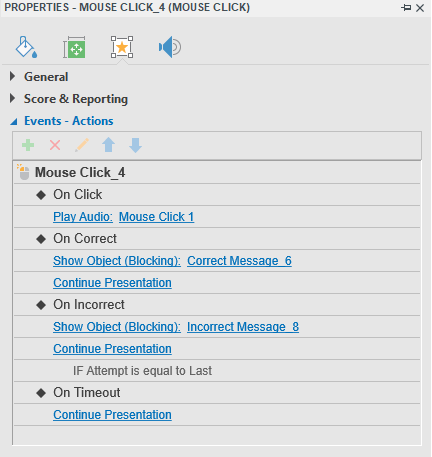 Adding events-actions