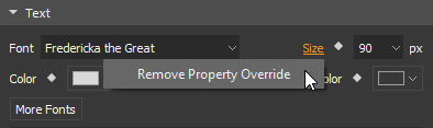 Remove overrides to revert properties and animations to the default.