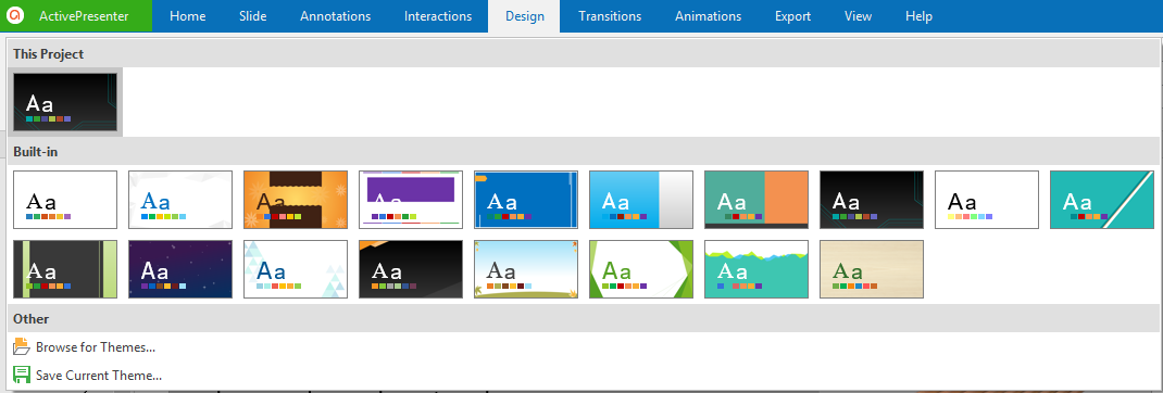 Design tab