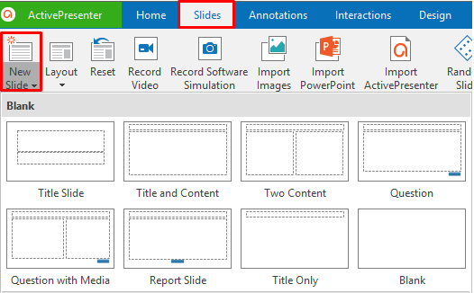 How to insert a new slide in AP7