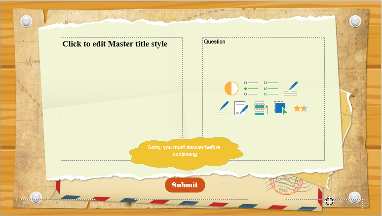 eLearning games - Submit button