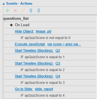 events - actions question list slide