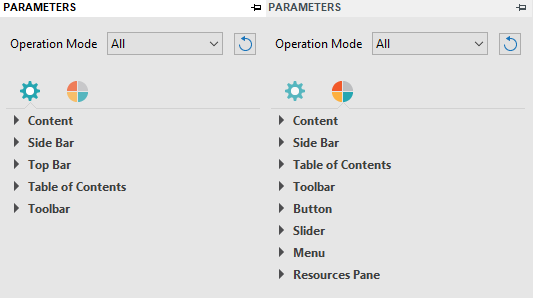 Change general parameters and color parameters