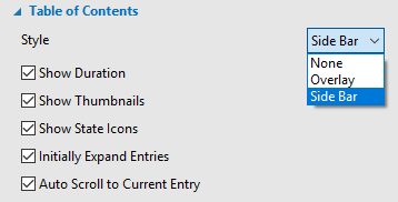 TOC in General Settings