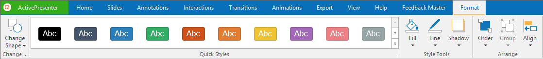 To design the button of the layout, select the button > Format tab > change the shape, styles, etc., for the button.
