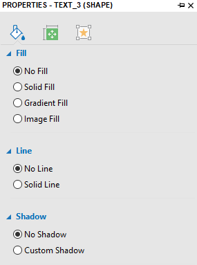 change the Fill, Line and Shadow freely
