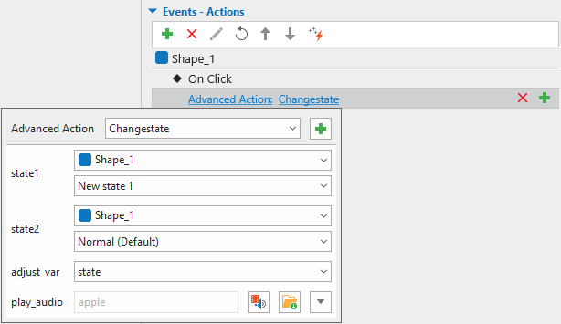 Apply advanced action to event