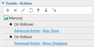 Apply events-actions to create interactive images