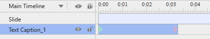By default, this entrance effect is automatically added to the time bars of the inserted objects in a project.