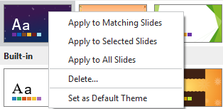 right-click any theme thumbnail