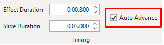 Auto Advance option