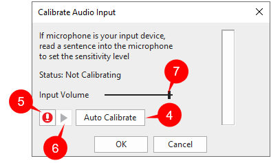 Calibrate audio input