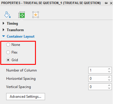 How to Change Question Layout