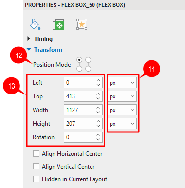 Change object position in responsive project