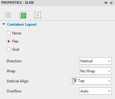 Change slide container layout