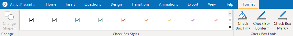 Change the Checkbox Style in the Format tab