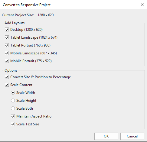 Convert non-responsive project to responsive project
