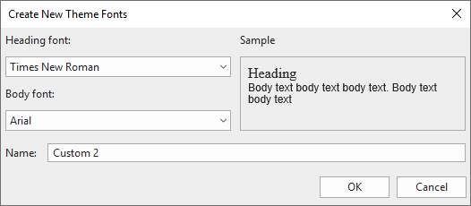 Create new theme fonts