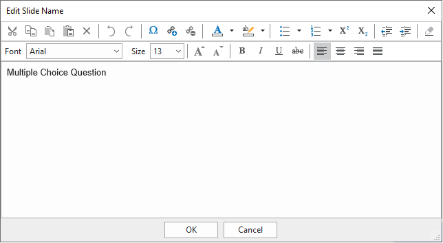 Edit Slide Name dialog