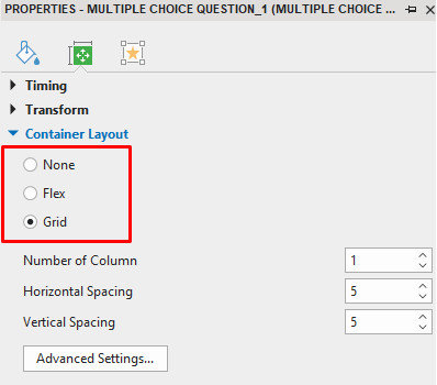 How to Change the Question Layout