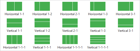 Preset slide layouts